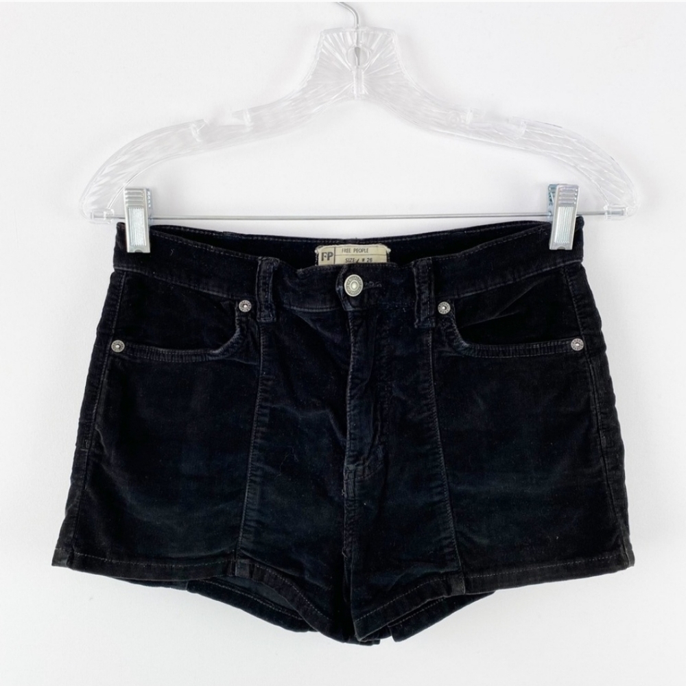 Like New Free People Black High Waisted Corduroy Shorts